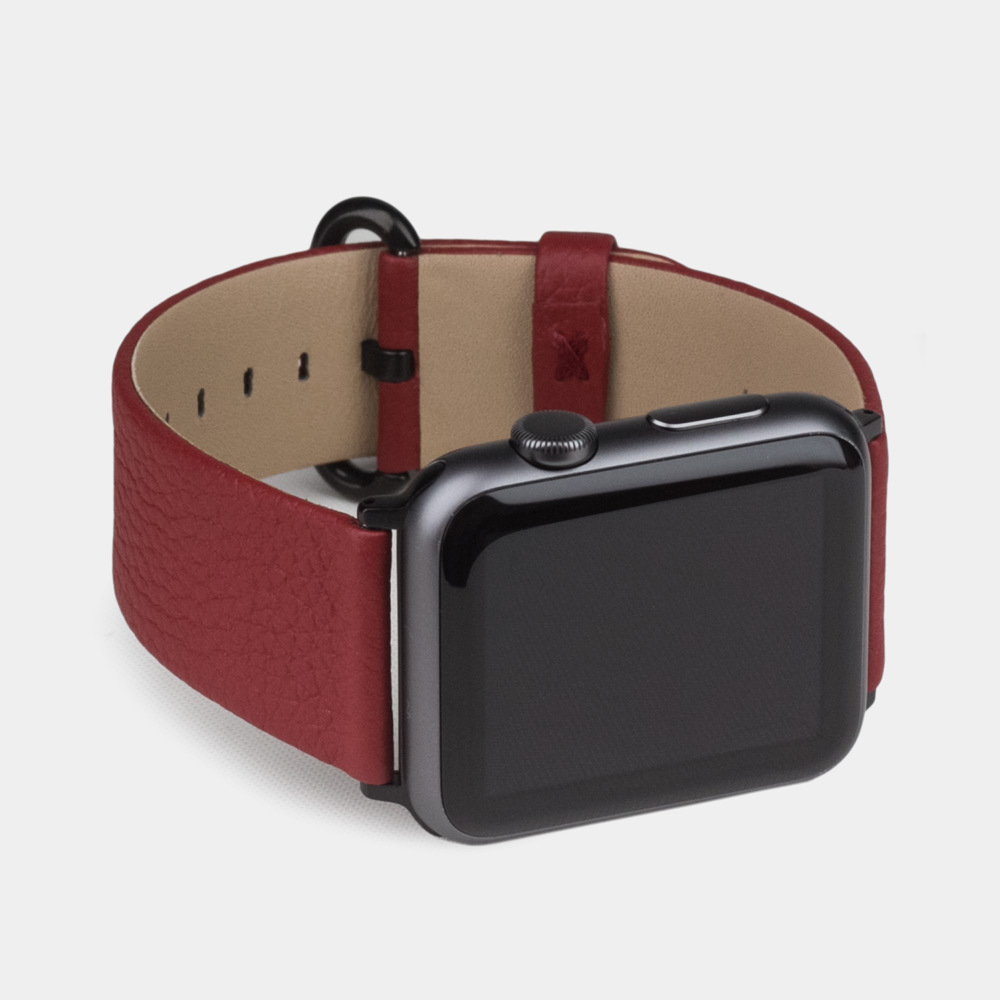 Ремешок для Apple Watch 40/41/42 mm из кожи теленка, вишневого цвета