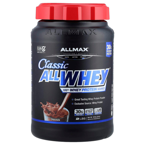 ALLMAX, CLASSIC ALLWHEY®, 100% сывороточный протеин, со вкусом шоколада, 907 г (2 фунта)