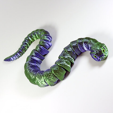Гибкая игрушка-антистресс, змея сине-зеленая с глазами, 52 см.