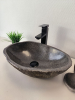Раковина из речного камня RS-65986 46х33х14 из натурального камня