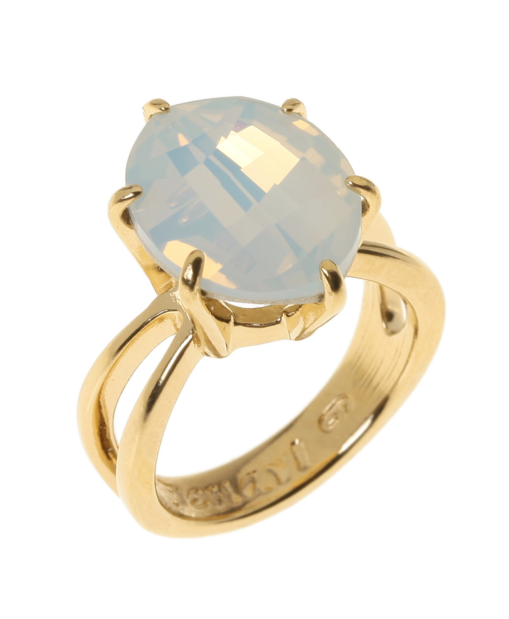 "Сециесса" кольцо в золотом покрытии из коллекции "Грани" от Jenavi