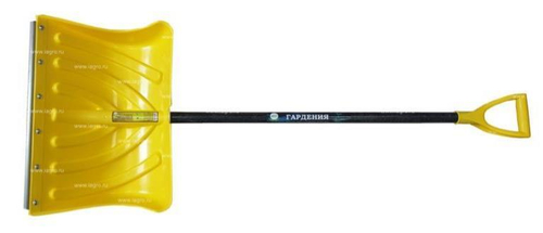 Лопата снеговая пласт. с черенком ГАРДЕНИЯ SnowПИНГВИН 505*350  мор. с фибергл.чер. с Vруч.