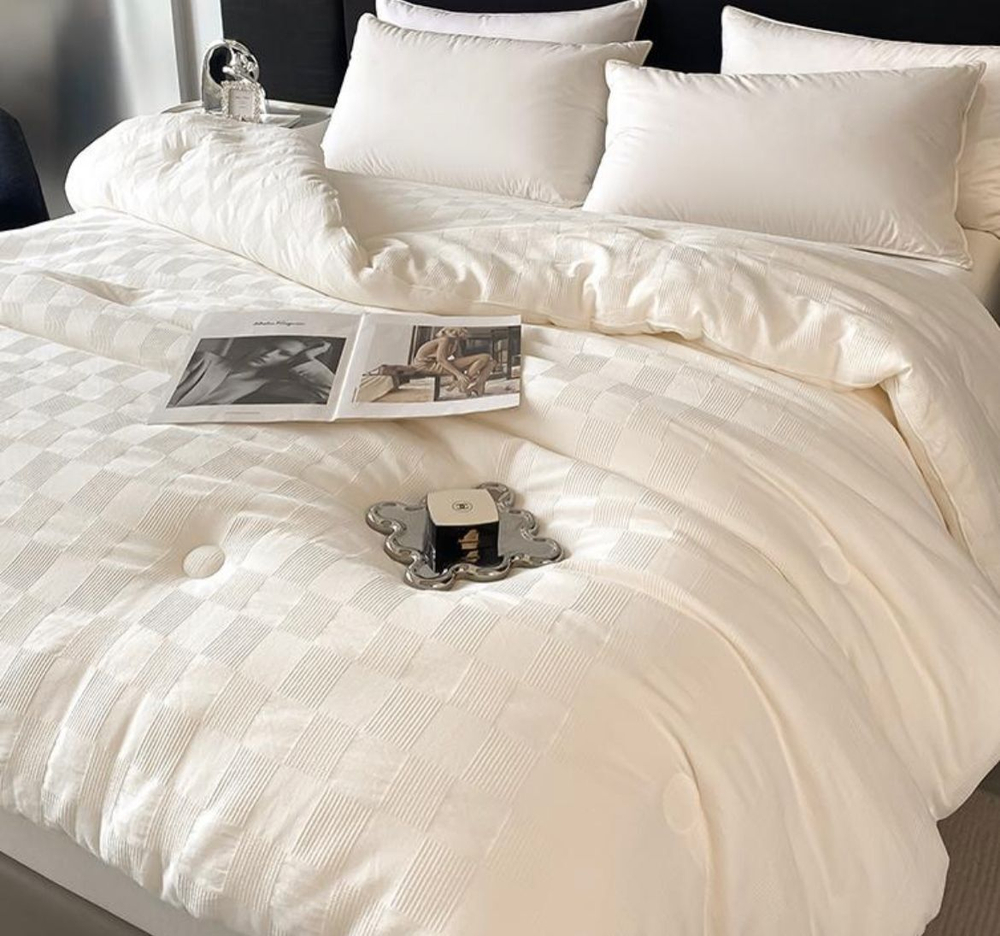 Одеяло теплое 200х230 Белое хлопок соевое волокно