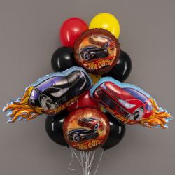 Шар (31''/79 см) Фигура, Гоночная машинка, Черный, 1 шт. Д130