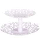 Фруктовница Мелодия 2-х ярусная средняя (белый) (комплект 22 шт)