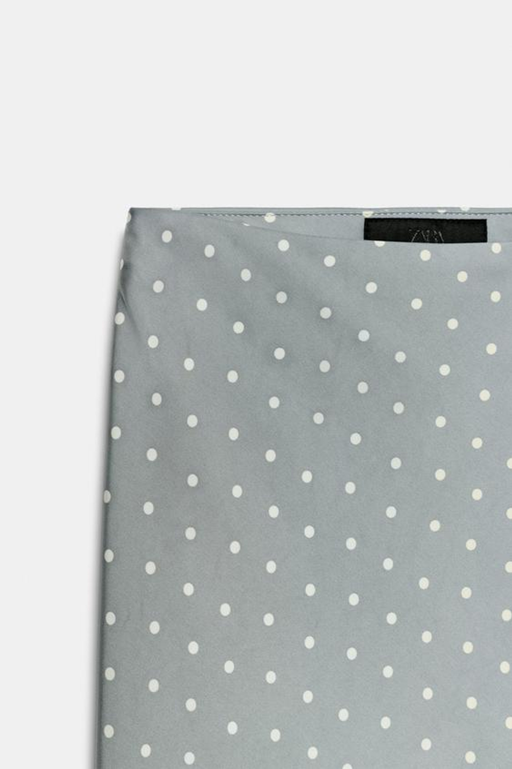 ZARA АТЛАСНАЯ ЮБКА МИДИ, СИНИЙ/БЕЛЫЙ