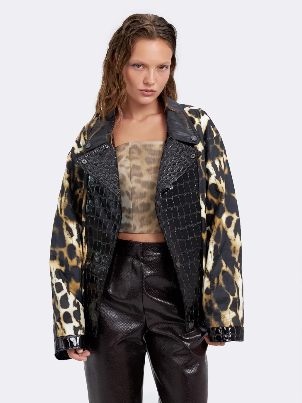 Косуха леопардовая из экокожи и нейлона Ola Ola OLA OLA