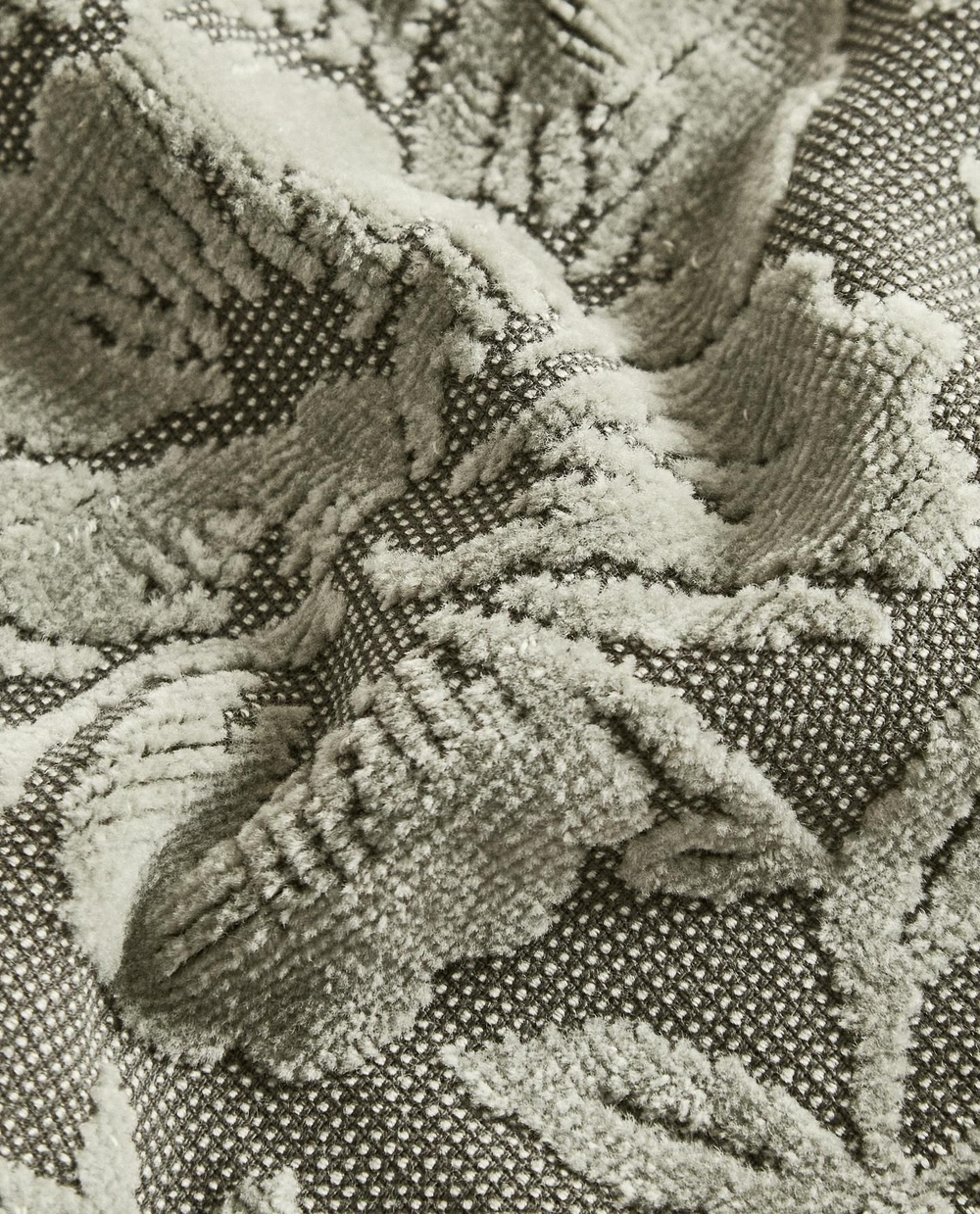 Zara Home - Набор жаккардовых велюровых полотенец для рук (3 шт.), зеленый, 30х30 см