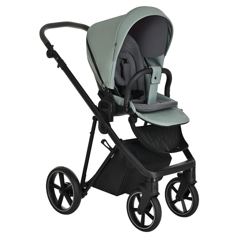 Детская коляска Roan Sol Кожа 2 в 1 RSL/2023 Misti Mint/Grey/руч. Серый