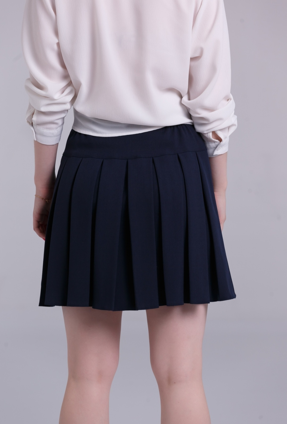 Юбка школьная для девочки девочковая женская складка гофре плиссе плиссированная в складку синяя 44 S M