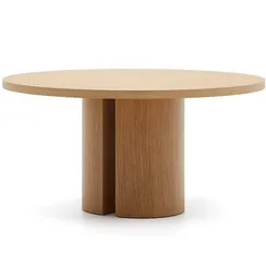 Круглый стол Nealy с дубовым шпоном в натуральной отделке, Ø 150