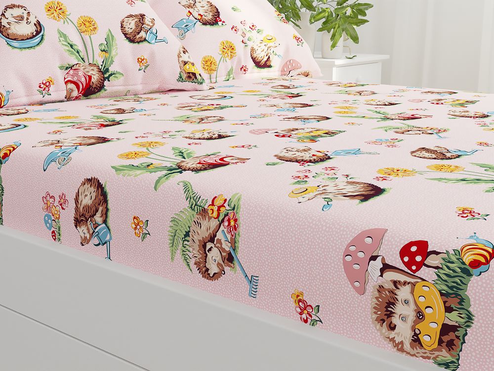 Простынь Сказка "Ёжики" 240х215 см, поплин