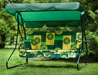 Качели садовые "Люкс-2" до 280кг, 38мм, Раскладн, зелен/желт