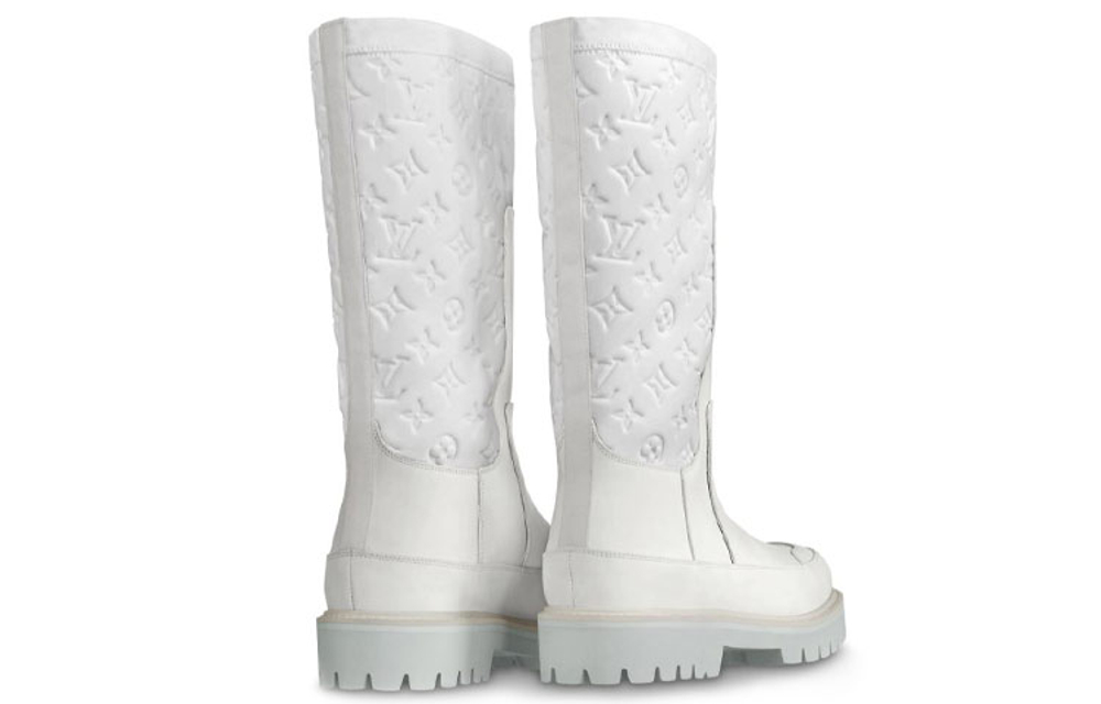 LOUIS VUITTON Laureate Knee high Boots Men"s White