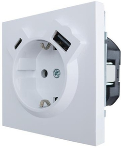 ZIMA Розетка с USB+Type 704-0288-181TC