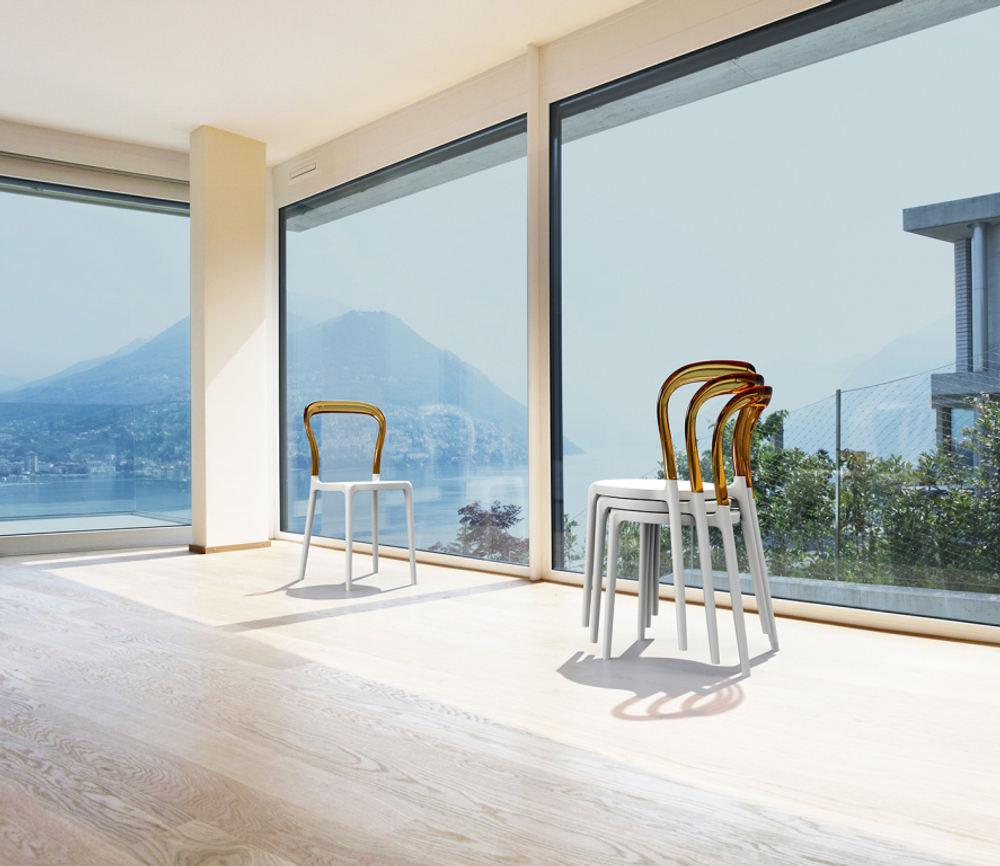 Стул пластиковый Siesta Contract Mr Bobo, белый, янтарный