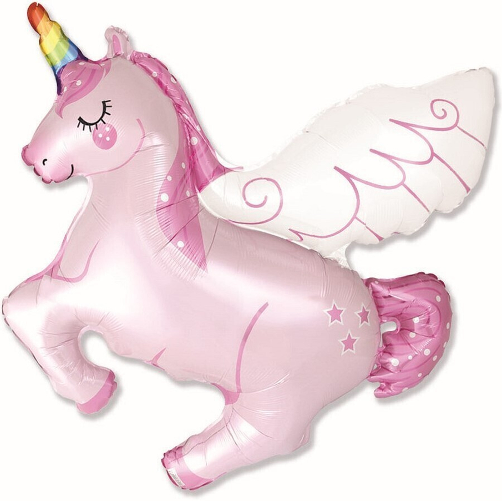 F Фигура, Волшебный Единорог, Розовый, 44"/112 см, 1 шт.