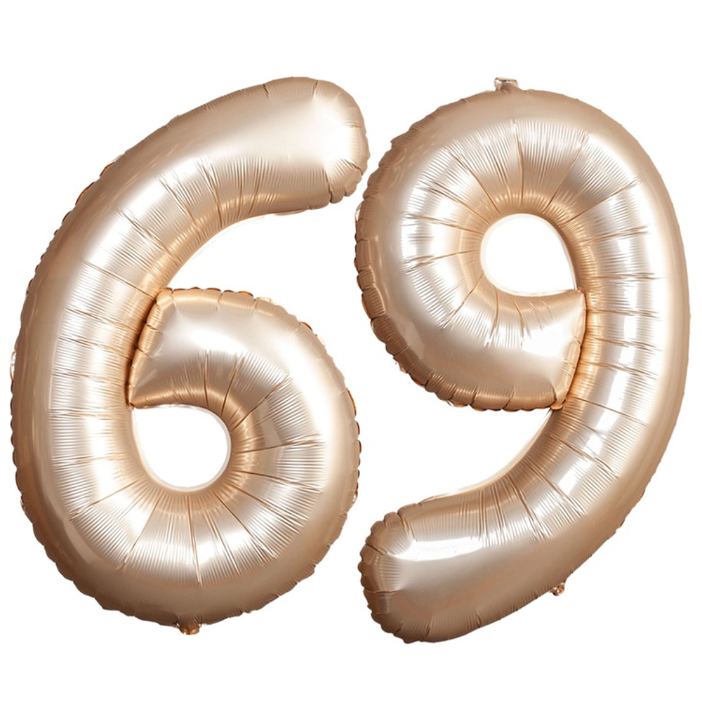 Шар фольгированный Цифра 6 101 см (Золотой)