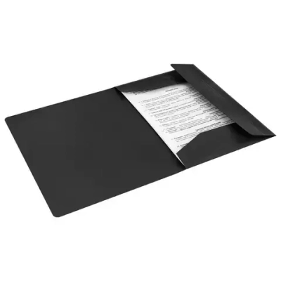 Папка на резинке А-4 Lamark 0.6мк черная TF0125-BK