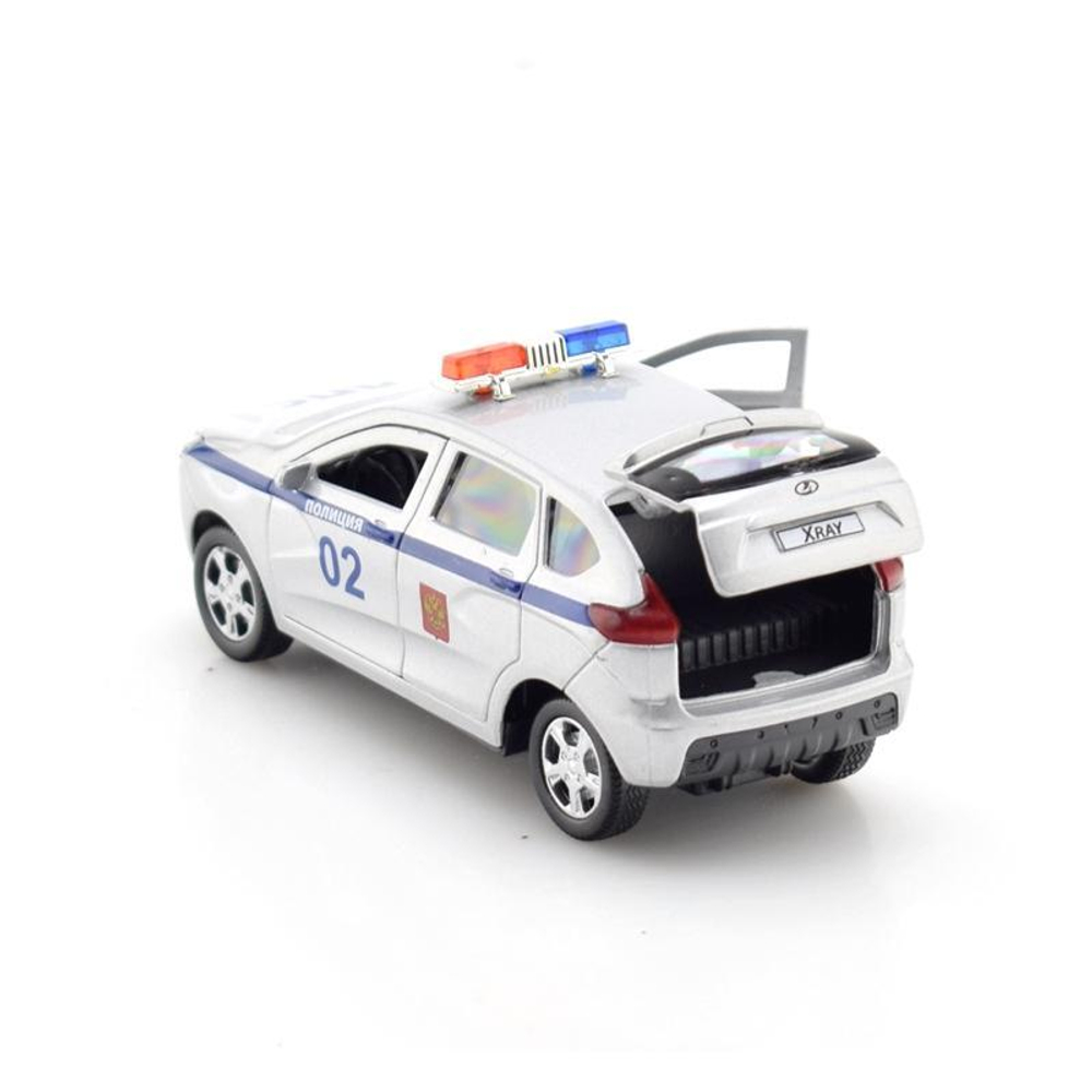 Модель ин. мет. "Lada Xray. Полиция" 12см, открыв. двери, коробка XRAY-POLICE (Технопарк)