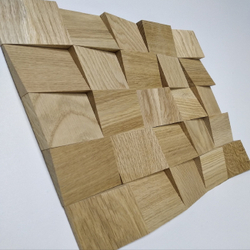 Деревянная мозаика для стен Wood Mosaic 3D Дуб Волна
