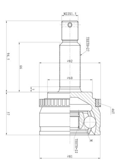 ШРУС наружный L=R  HYUNDAI Elantra HD 2006 GANZ GIK04059