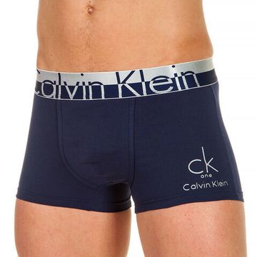 Трусы мужские боксеры темно-синие с двухцветной резинкой steel Calvin Klein