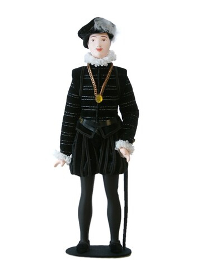 Кукла коллекционная в мужском придворном Испанском костюме