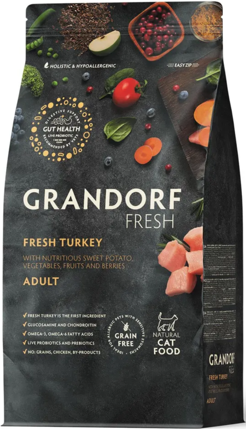 GRANDORF Fresh CAT 400г. Свежее мясо Индейки с Бататом для кошек