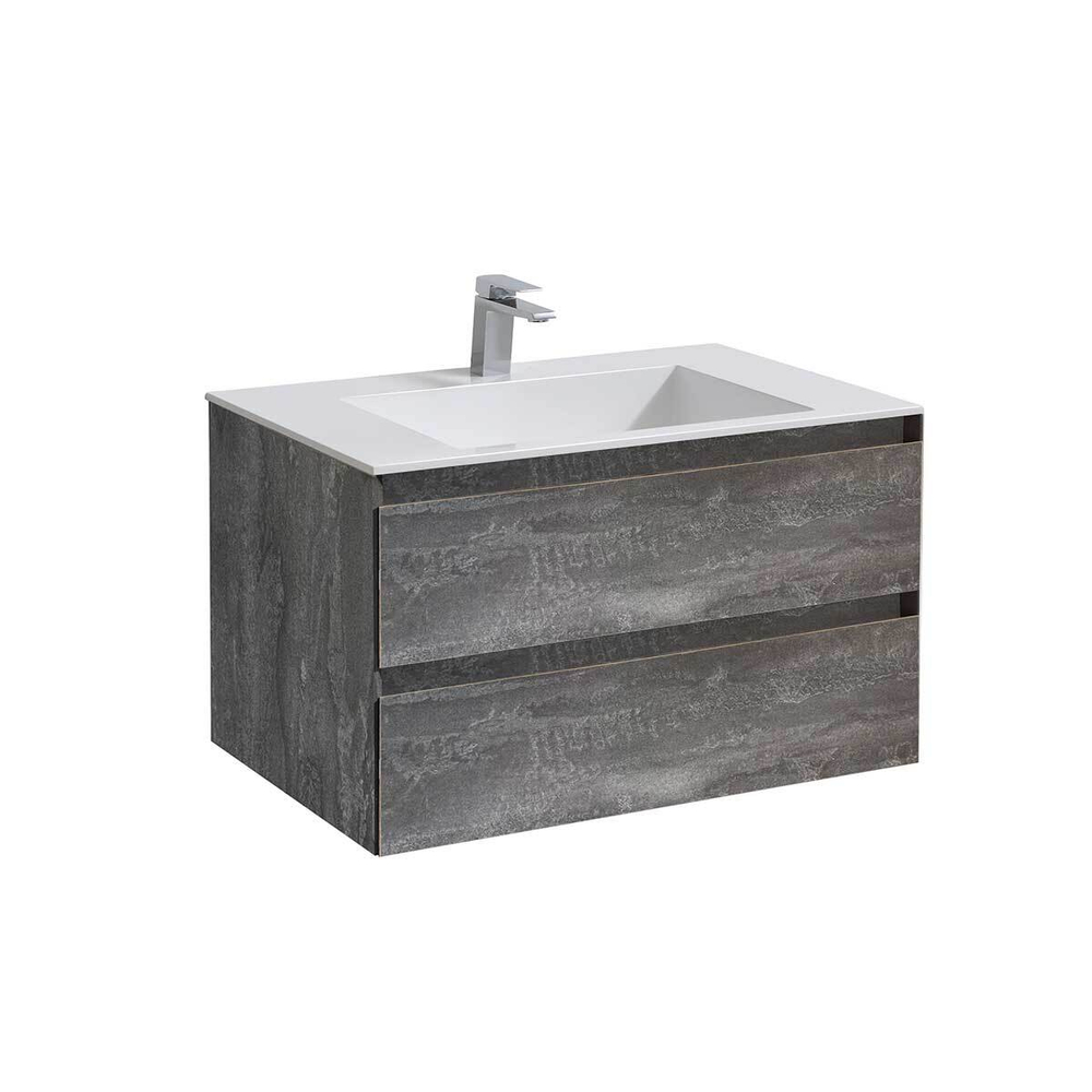 Тумба под раковину Vincea Luka 800 подвесная, 2 выкатных ящика soft-close, G.Stone