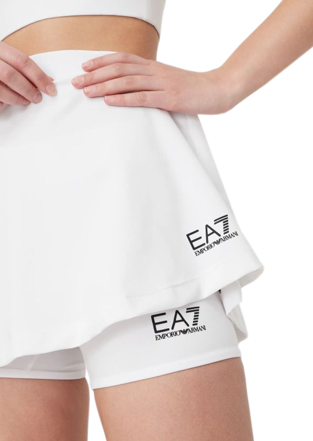 Теннисная юбка EA7 Woman Jersey Miniskirt - white