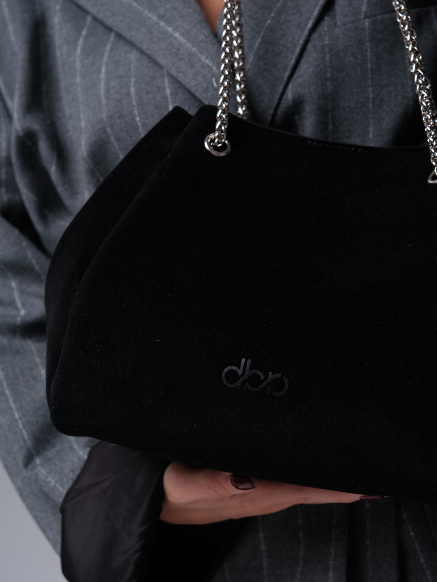 Замшевая сумка DBR 31202 черный/велюр