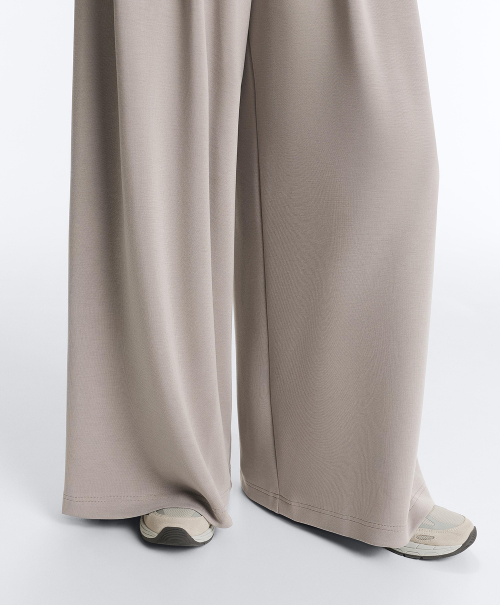 OYSHO Брюки с широкими штанинами и корсетным поясом, бледно-серый