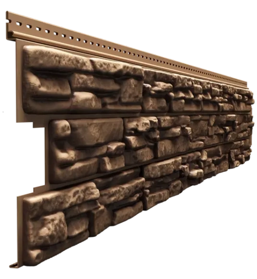 Сайдинг LUX под камень, Rocky, кедровый орех Döcke (Деке)