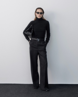 Брюки прямые из шерсти Гуччи черный