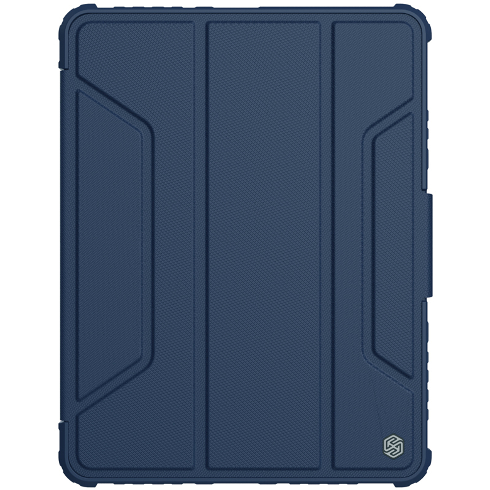 Чехол книжка синего цвета (Sapphire Blue) от Nillkin для iPad Air 11 2024-, 10.9 с 2020-, Air 4, Air 5, Pro 11 2020-, серия Bumper Pro, с защитной шторкой для камеры