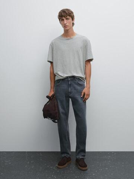 Massimo Dutti Зауженные джинсы, сине-серый