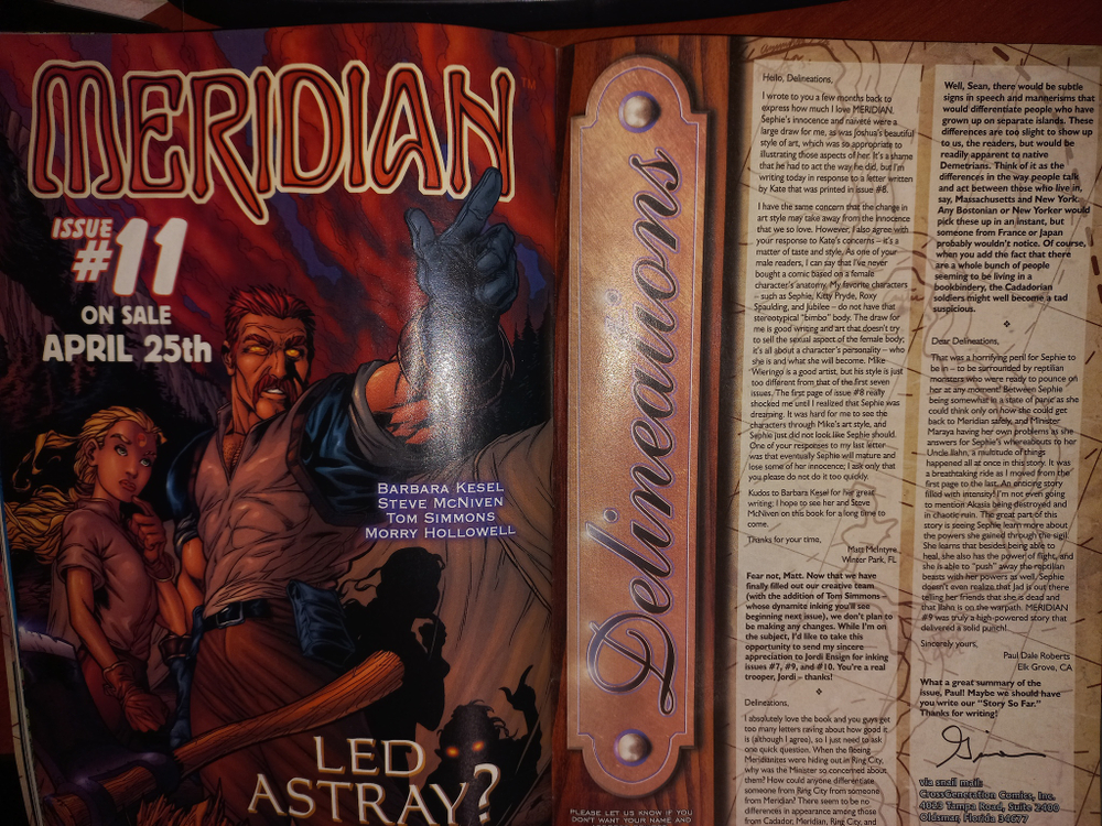 Meridian #10 (Меридиан # 10) комикс 2001 года (б\у)