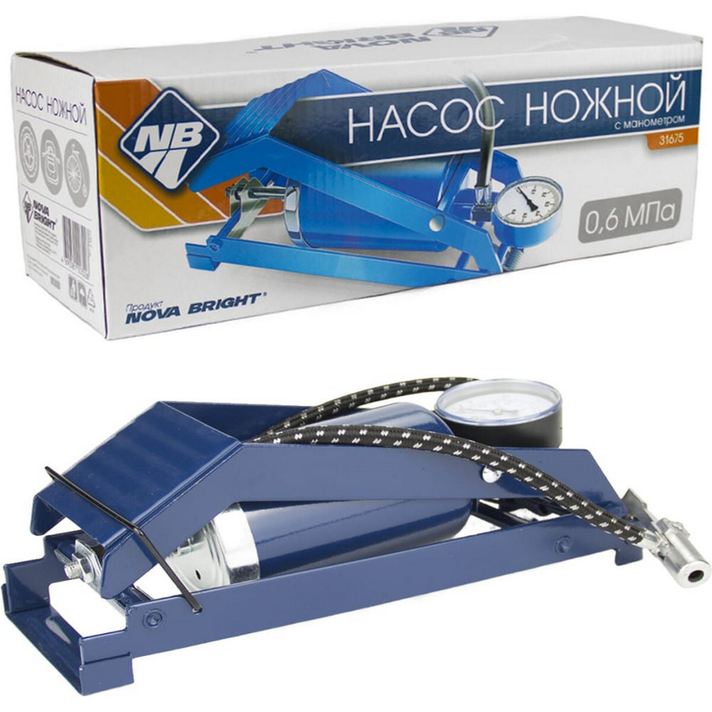 Насос ножной Nova Bright 31675 с манометром