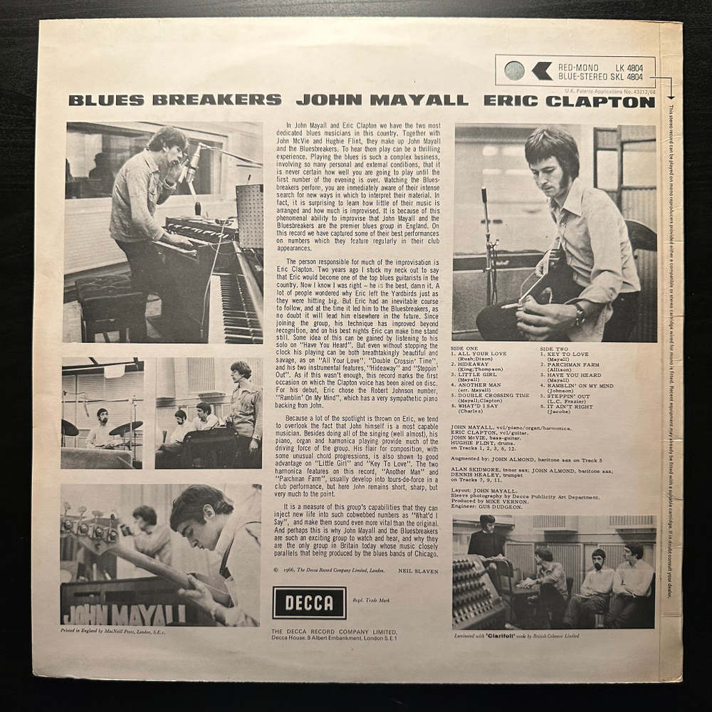 John Mayall With Eric Clapton- Blues Breakers (Англия 1969г.)