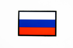 Шеврон Флаг России PVC 5х7,5 см. Чёрный кант