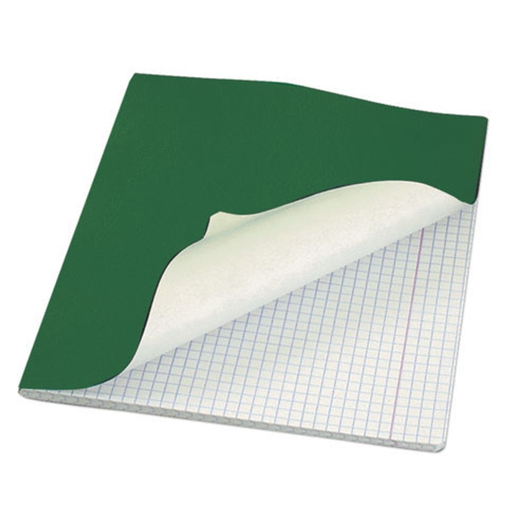 Тетрадь бумвинил, А5, 48 л., скоба, офсет №2 ЭКОНОМ, клетка, с полями, STAFF, ЗЕЛЕНЫЙ, 403412