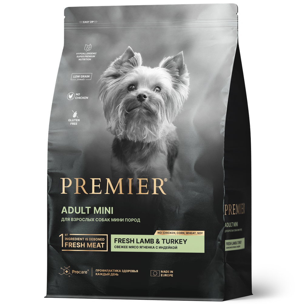 Premier dog lamb &amp; turkey adult mini ягненка с индейкой для собак мелких пород