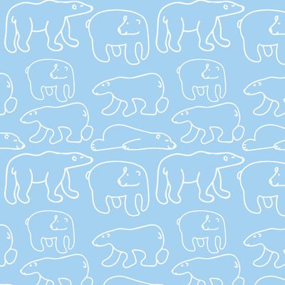 Бесшовный Рождественский Животные на голубом