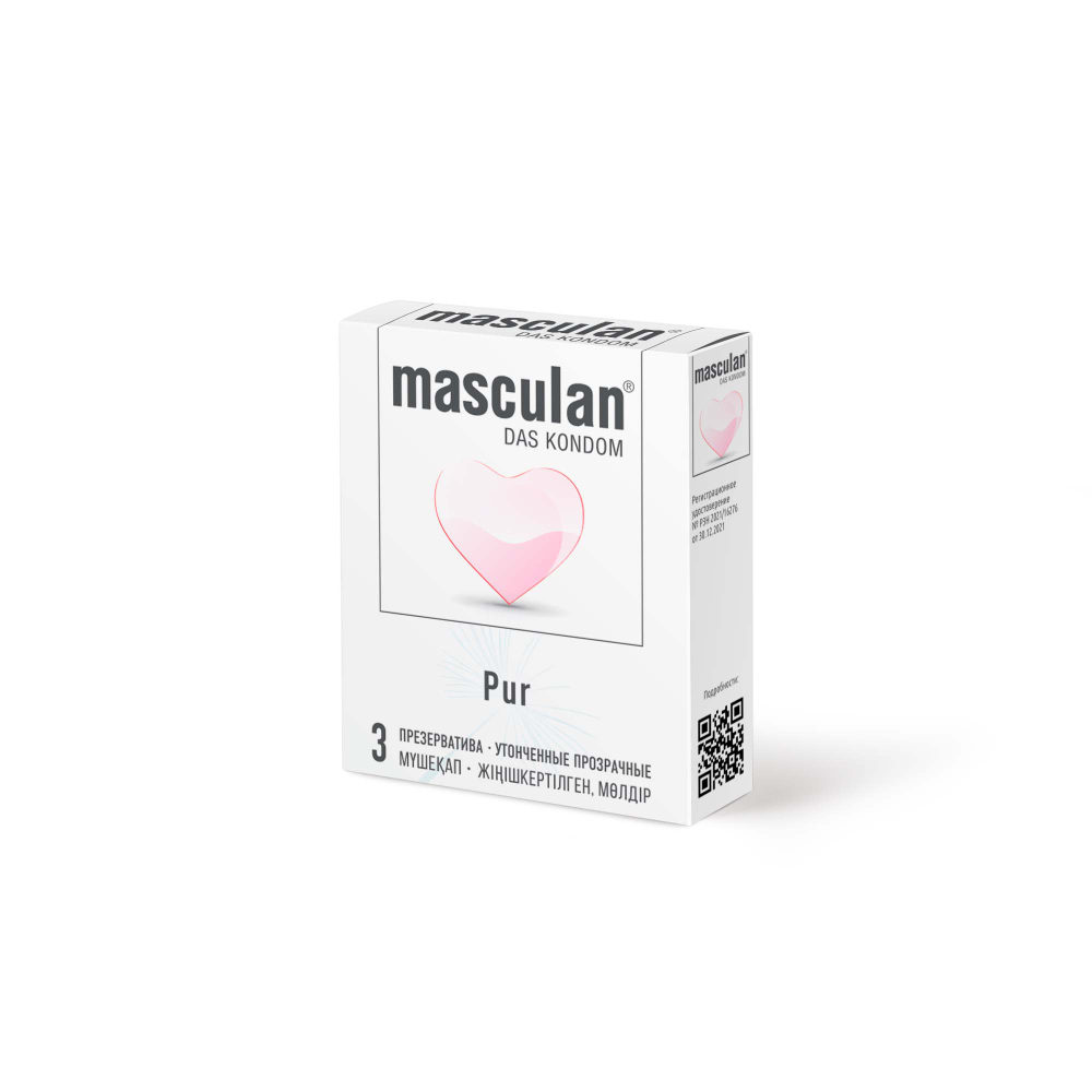 ПРЕЗЕРВАТИВЫ MASCULAN PUR № 3 (УТОНЧЕННЫЕ ПРОЗРАЧНЫЕ) 3 шт
