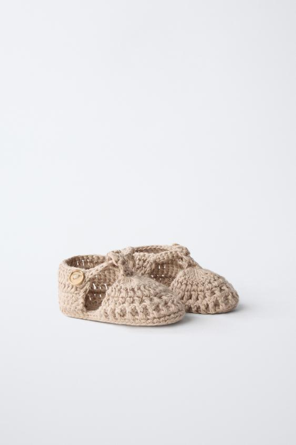 ZARA ВЯЗАНЫЕ ПИНЕТКИ, ПЕСОЧНО-КОРИЧНЕВЫЙ