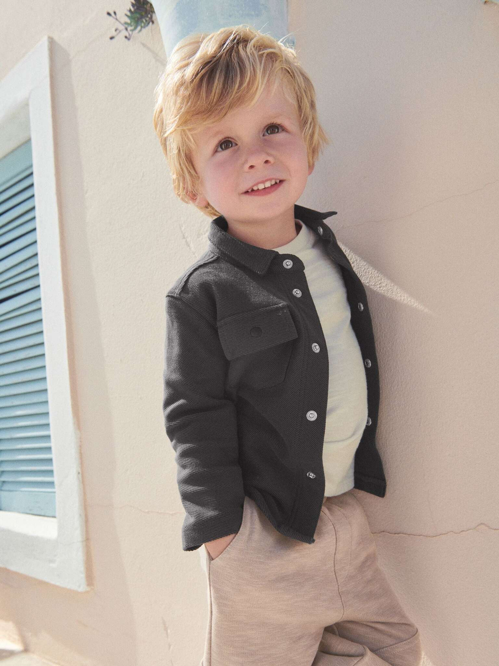 Комплект из трех предметов для мальчика Next B47-200, Темно-серый, Белый, Песочный