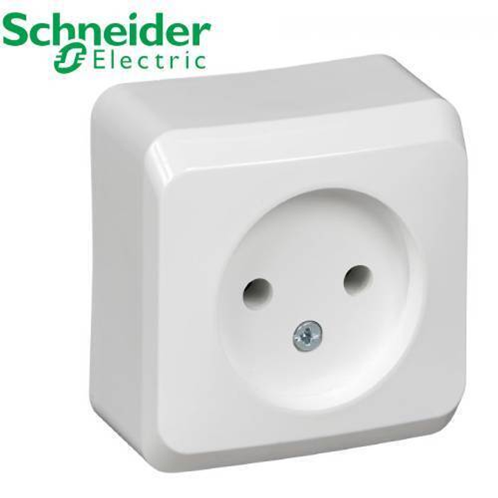 РА16-001В Розетка 1-ая б/з (белый) Этюд Schneider