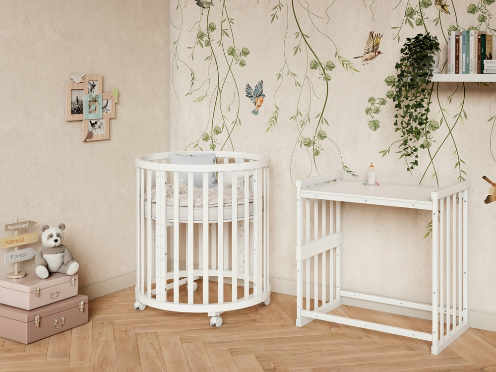 Кроватка для новорожденных ИНКАНТО 9/1 ( поперечный маятник ) белый