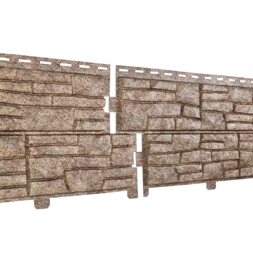 Фасадные панели (Цокольный Сайдинг) Ю-Пласт Стоун Хаус Сланец Бурый